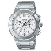 Casio Enticer MTP-E500D-7AVDF Chronograph Analog White Dial Stainless Steel Men's Watch