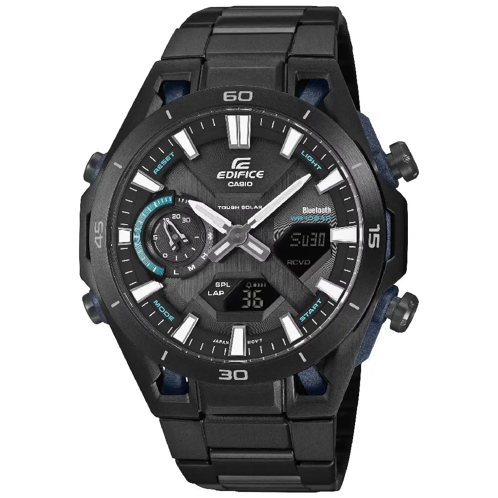 Casio Edifice ECB-2300DC-1A black dial stainless steel men's watch