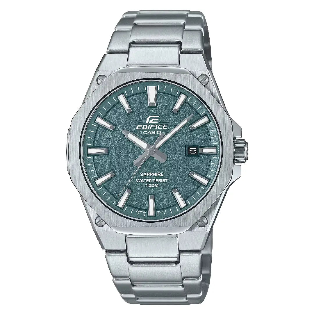 Casio Edifice Slim EFR-S108DE-3A Analog Green Dial Stainless Steel Men's Watch
