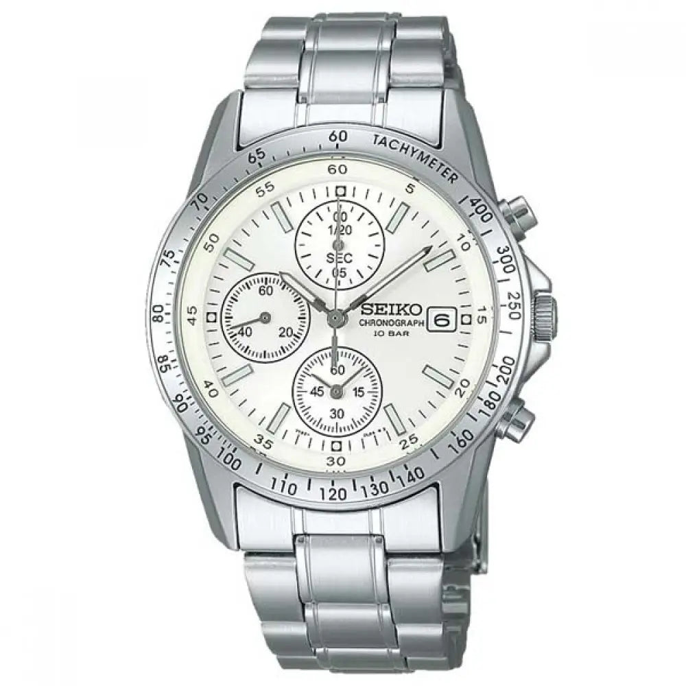 Seiko Spirit SBTQ039 Chronograph Quartz Silver Dial 38.5mm Stainless Steel Men's Watch