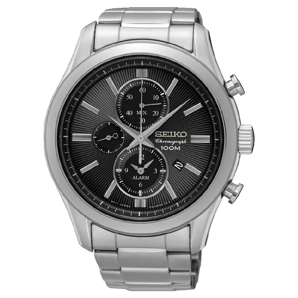 Seiko Chronograph SNAF67P1 black dial 44.6mm stainless steel men’s watch