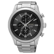 Seiko Chronograph SNAF67P1 black dial 44.6mm stainless steel men’s watch