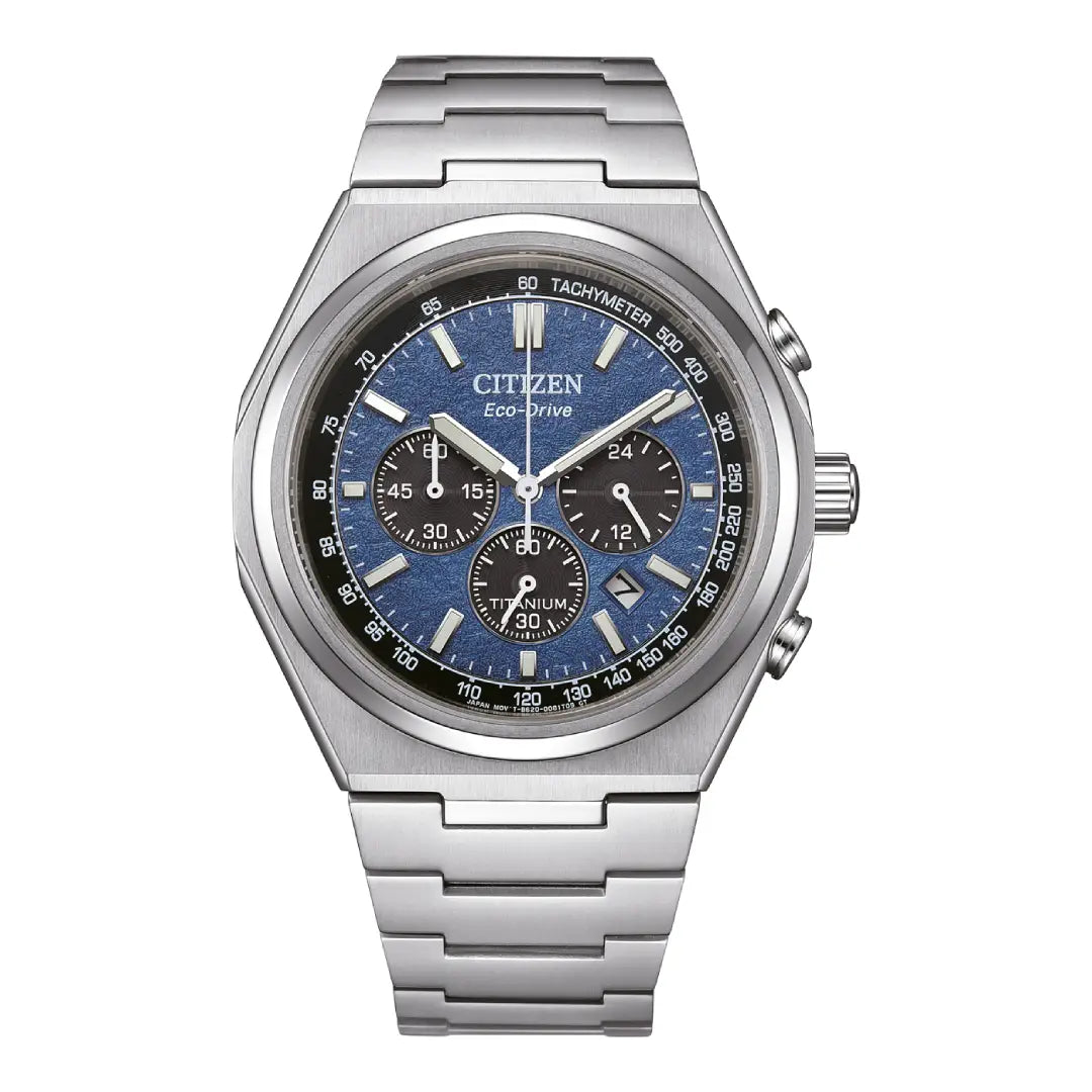Citizen Eco-Drive Chronograph CA4610-85L Blue Dial Titanium Men's Watch