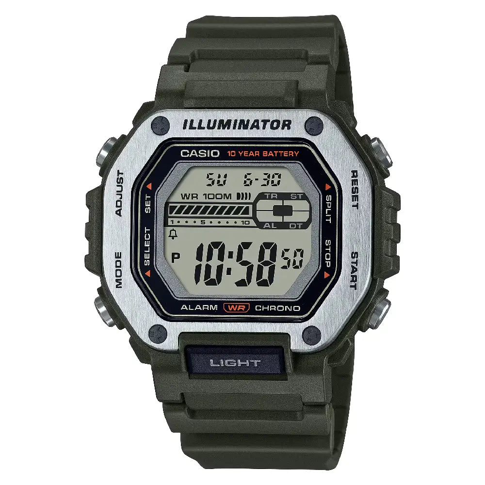 Casio Youth Digital MWD-110H-3AVDF Grey Digital Dial 47.2mm Resin Strap Men's Watch