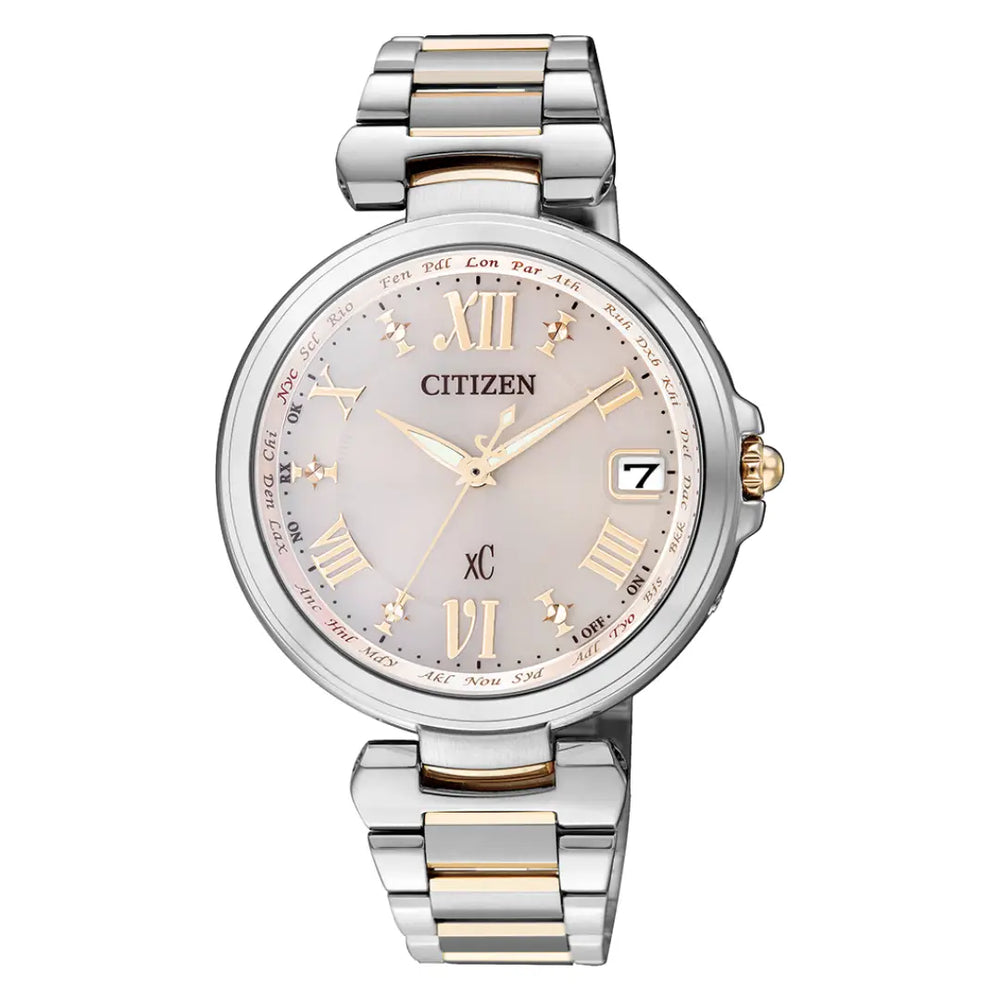 Citizen Eco-Drive Radio-Controlled EC2004-54X Pink Dial Two-Tone 36mm Stainless Steel Women's Watch