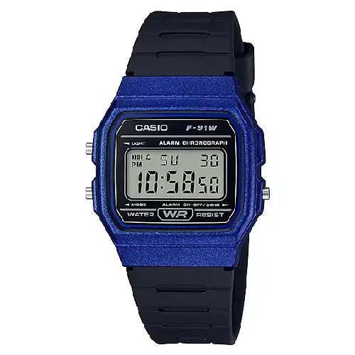 Casio Vintage Digital F-91WM-2ADF Digital Blue Dial Resin Strap Unisex Watch