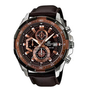 Casio  Edifice Chronograph EFR-539L-5AVUDF Brown Dial 49.5mm Leather Strap Men's Watch