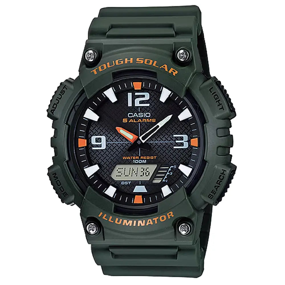 Casio Standard Analog-Digital Solar AQ-S810W-3AVDF Black Dial 46.6mm Resin Strap Men's Watch