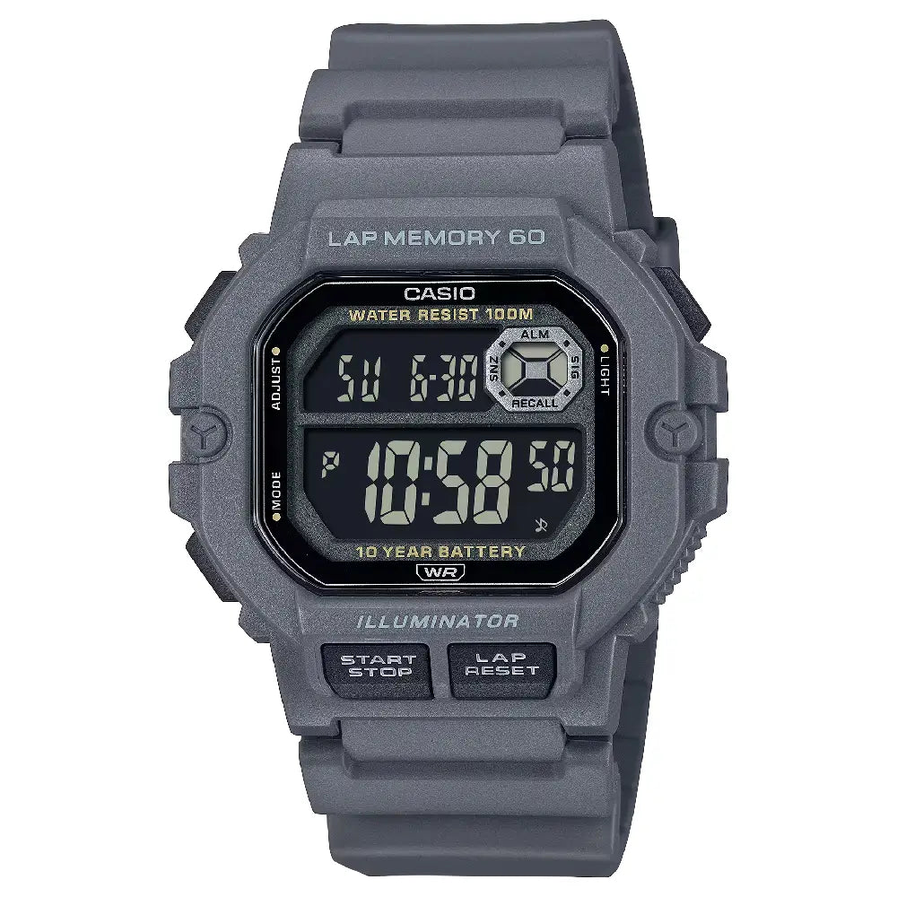 Casio Sports Digital WS-1400H-8BVDF Grey Display Dial Resin Strap Men's Watch