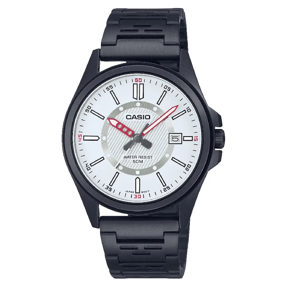 Casio Enticer MTP-E700B-7EVDF Date Analog White Dial Stainless Steel Men's Watch