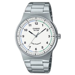 Casio Enticer MTP-RS105D-7BVDF Solar Powered Analog White Dial Stainless Steel Men's Watch
