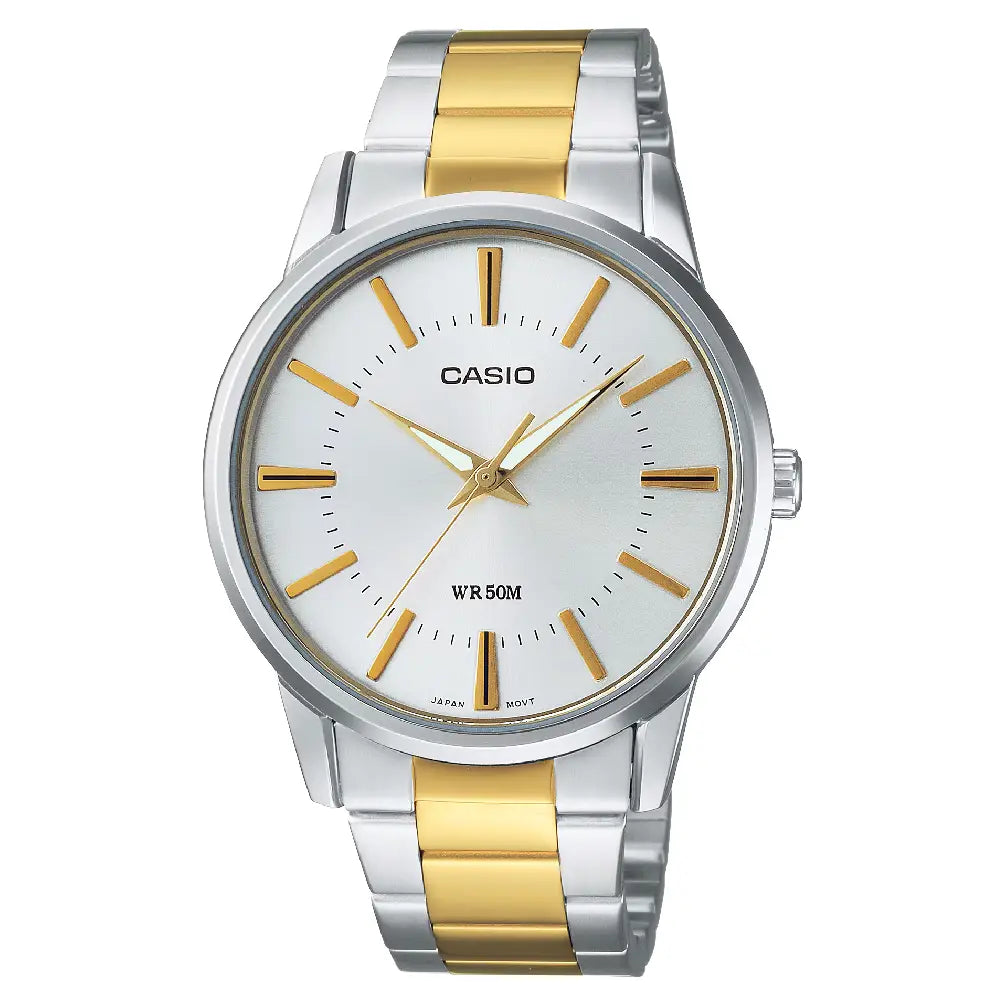 Casio Enticer MTP-1303SG-7A Two-Tone Silver Dial 40mm Stainless Steel Men's Watch