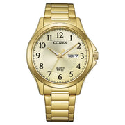 Citizen BF2028-83P gold dial 41mm stainless steel mens watch front view