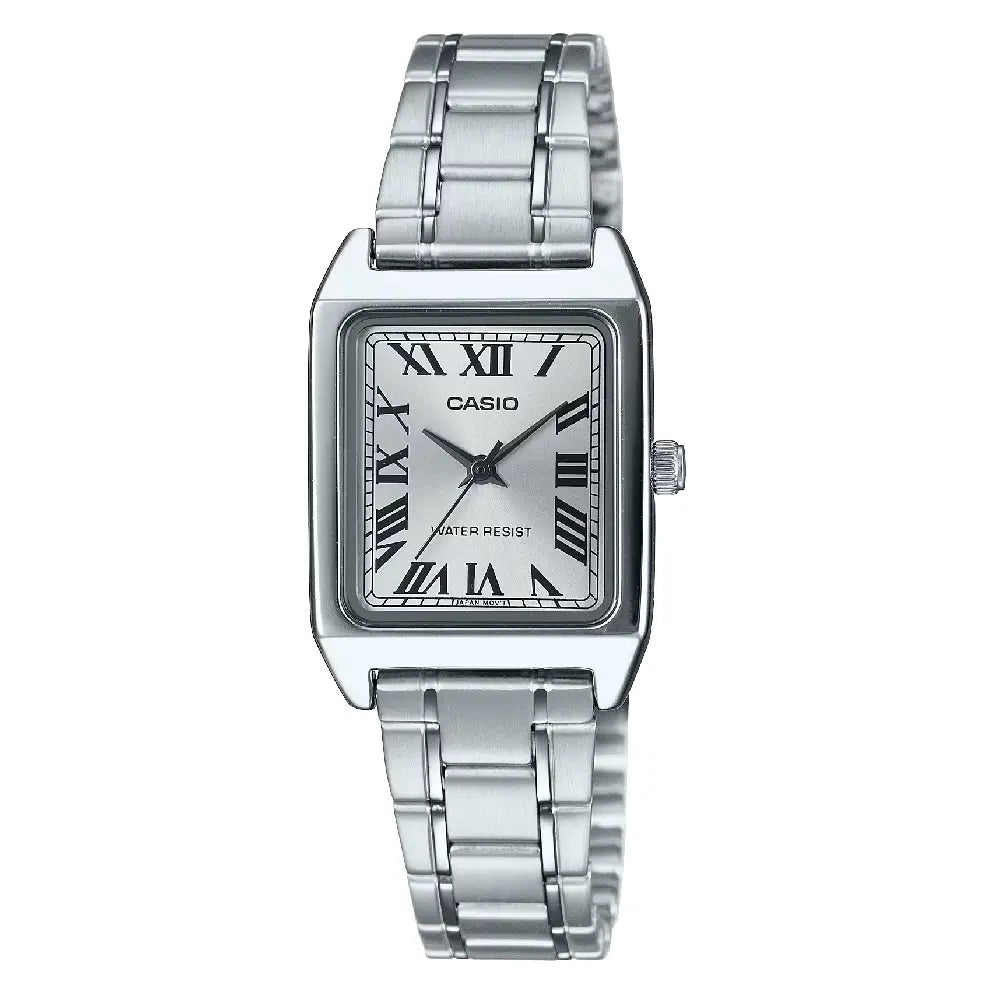 Casio Enticer Ladies Analog LTP-V007D-7BUDF Silver Dial Stainless Steel Women's Watch