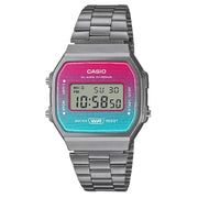 Casio Vintage Digital A168WERB-2ADF Pink and Blue Gradated Dial Silver Stainless Steel Unisex Watch