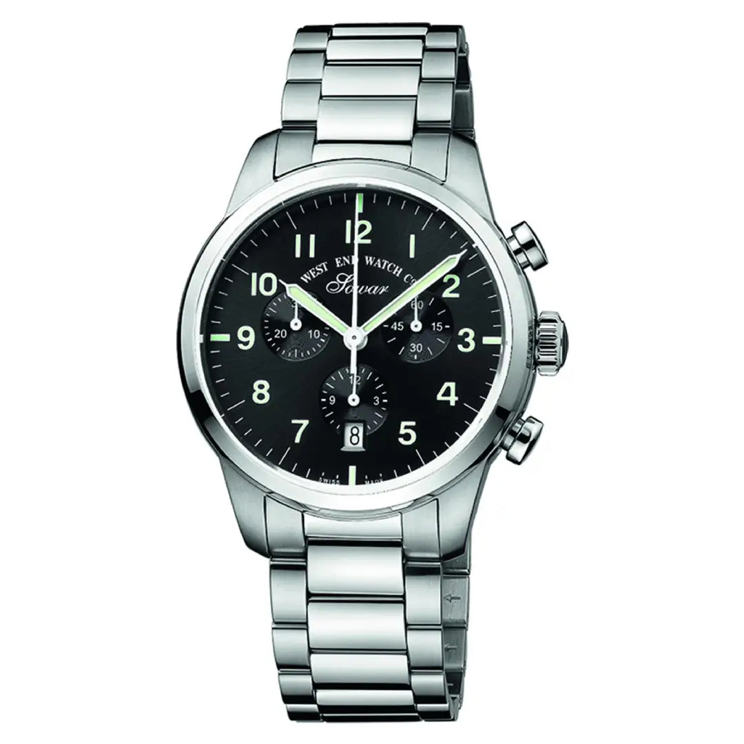 West End Everbright Quartz 8090.10.3307W Black Dial Stainless Steel Unisex Watch
