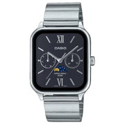 Casio Enticer MTP-M305D-1A2VDF Multi-Hand Moon Phase Analog Black Dial Stainless Steel Men's Watch