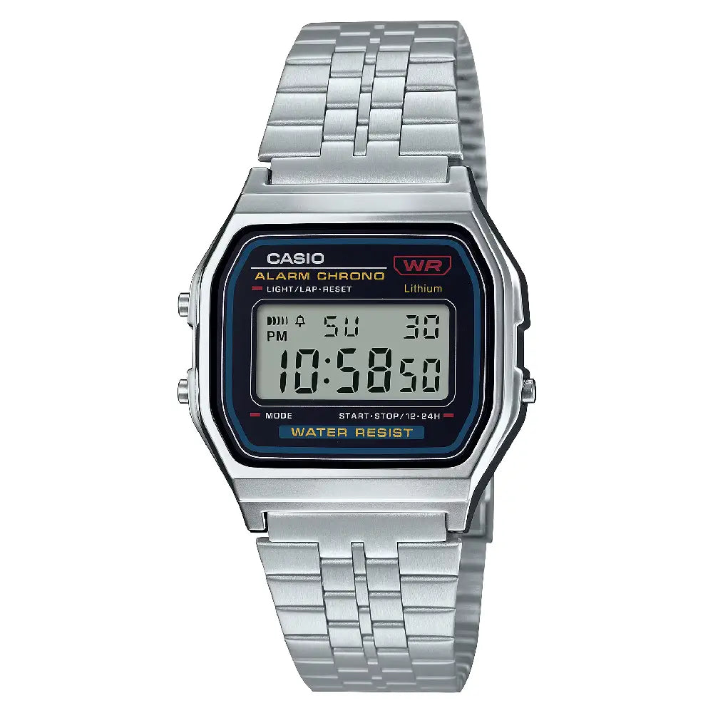 Casio Vintage Digital A159W-N1DF Black Dial Stainless Steel Unisex Watch
