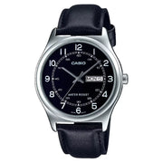 Casio Enticer Classic Analog MTP-V006L-1B2UDF Black Dial Leather Strap Men's Watch