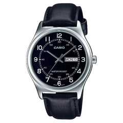 Casio Enticer Classic Analog MTP-V006L-1B2UDF Black Dial Leather Strap Men's Watch