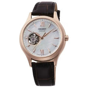 Orient Contemporary RA-AG0022A Automatic Open Heart "Bambino Open Heart" White Dial 35.6mm Leather Strap Women's Watch