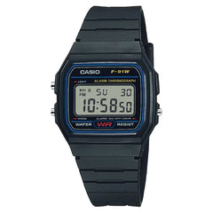 Casio Vintage Digital F-91W-1DG Black Dial Resin Strap Unisex Watch