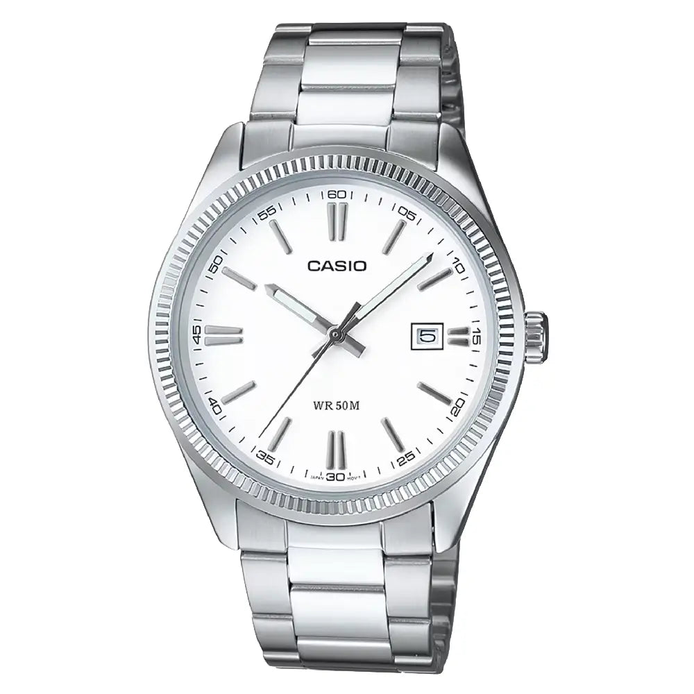 Casio Collection Analog MTP-1302D-7A1VDF White Dial Stainless Steel Men's Watch
