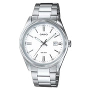 Casio MTP-1302D-7A1VDF Men's Watch with White Dial and Stainless Steel Band