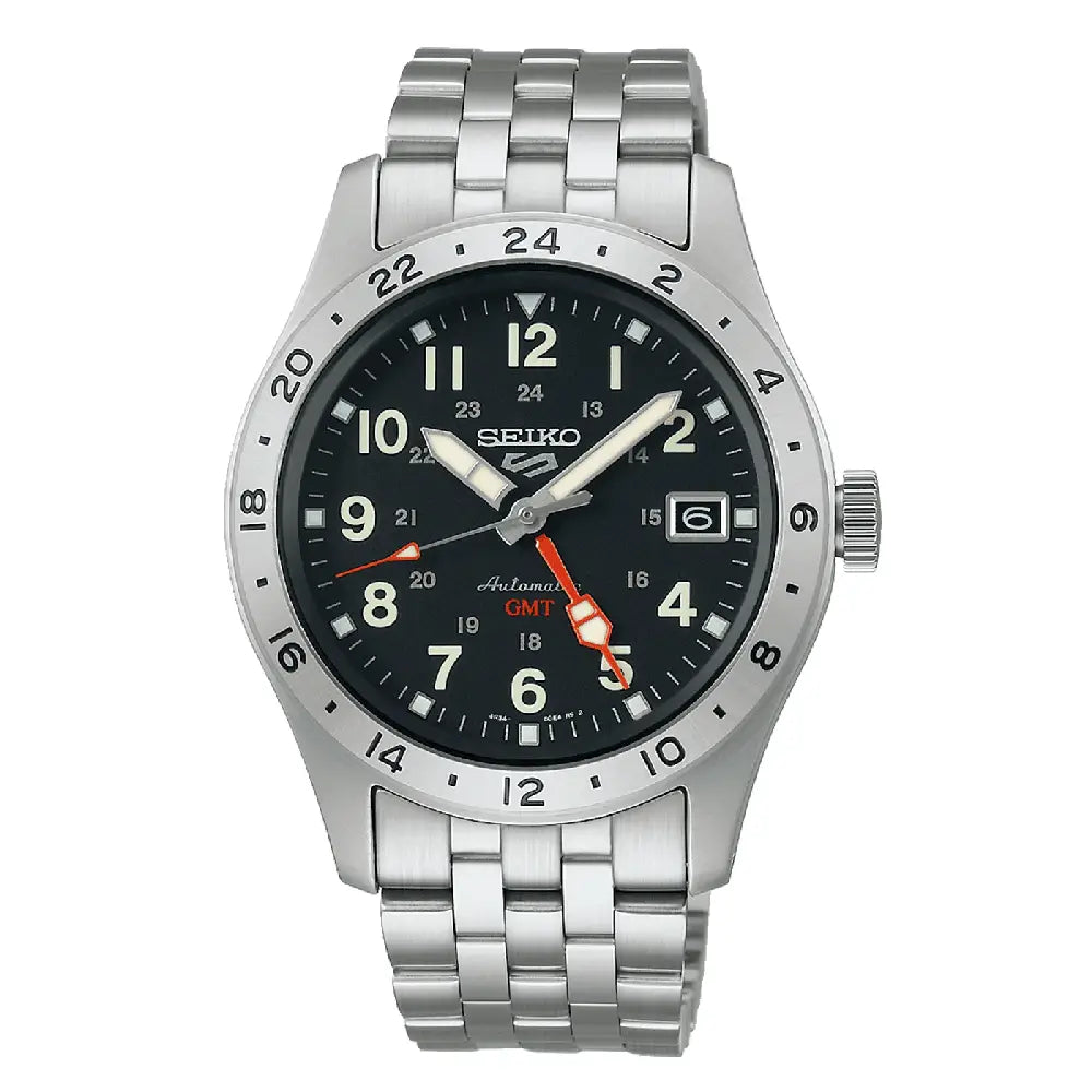 Seiko 5 Sports SSK023K1 Automatic GMT Black Dial Stainless Steel Men's Watch