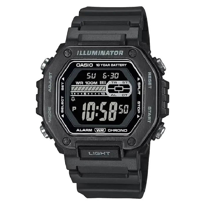 Casio Digital MWD-110HB-1BVDF Black Display Dial Resin Strap Men's Watch