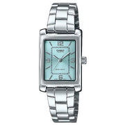 Casio Enticer Tonneau 21mm LTP-1234DD-2ADF Light Blue Dial Stainless Steel Women's Watch