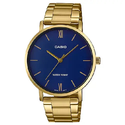 Casio Enticer Analog MTP-VT01G-2BUDF Blue Dial Stainless Steel Men's Watch