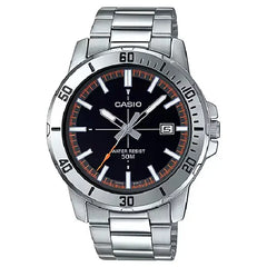 Casio Enticer Analog MTP-VD01D-1E2VUDF Black Dial 45mm Stainless Steel Men's Watch