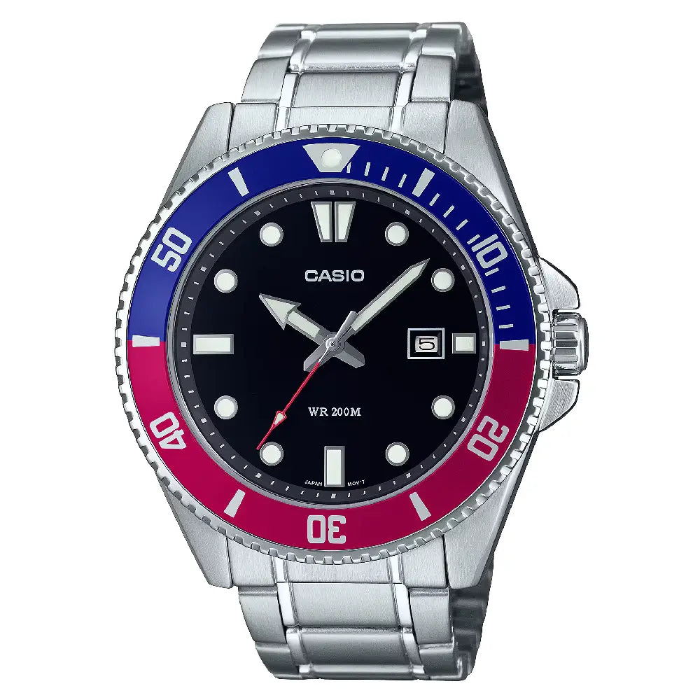Casio Diver's MDV-107D-1A3VDF Analog Black Dial Stainless Steel Men's Watch