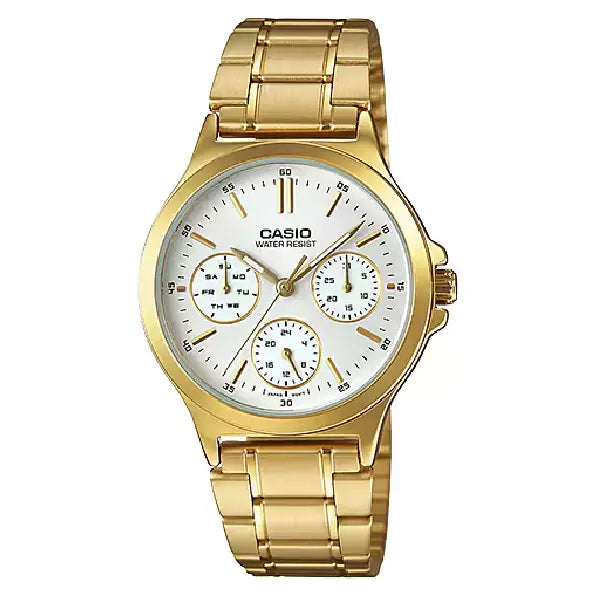 Casio Enticer Analog Multi-Dial LTP-V300G-7AUDF Silver Dial 33.2mm Stainless Steel Women's Watch