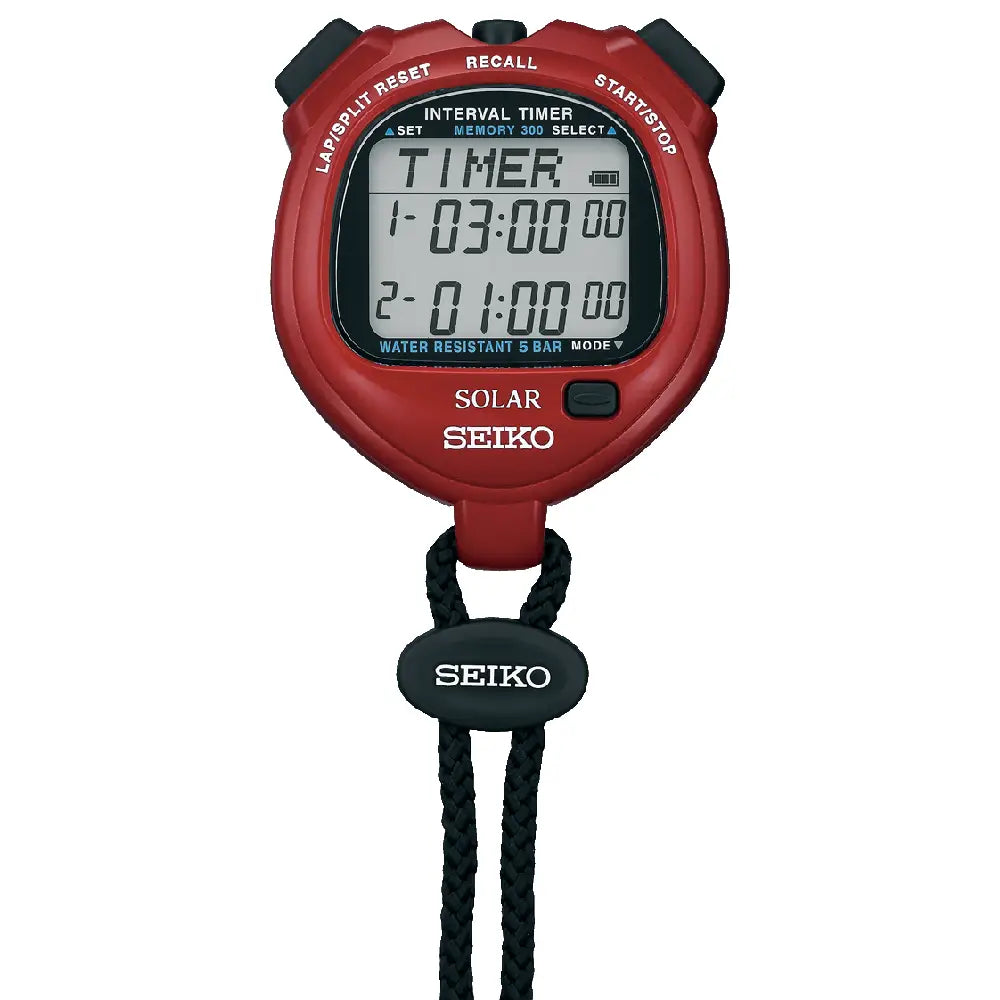 Seiko Solar Stopwatch SVAJ103 Digital LCD Resin Strap Watch