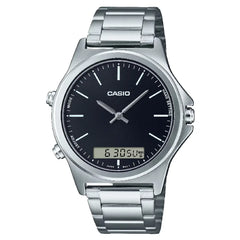 Casio Enticer MTP-VC01D-1EUDF Analog Digital Black Dial Stainless Steel Men's Watch