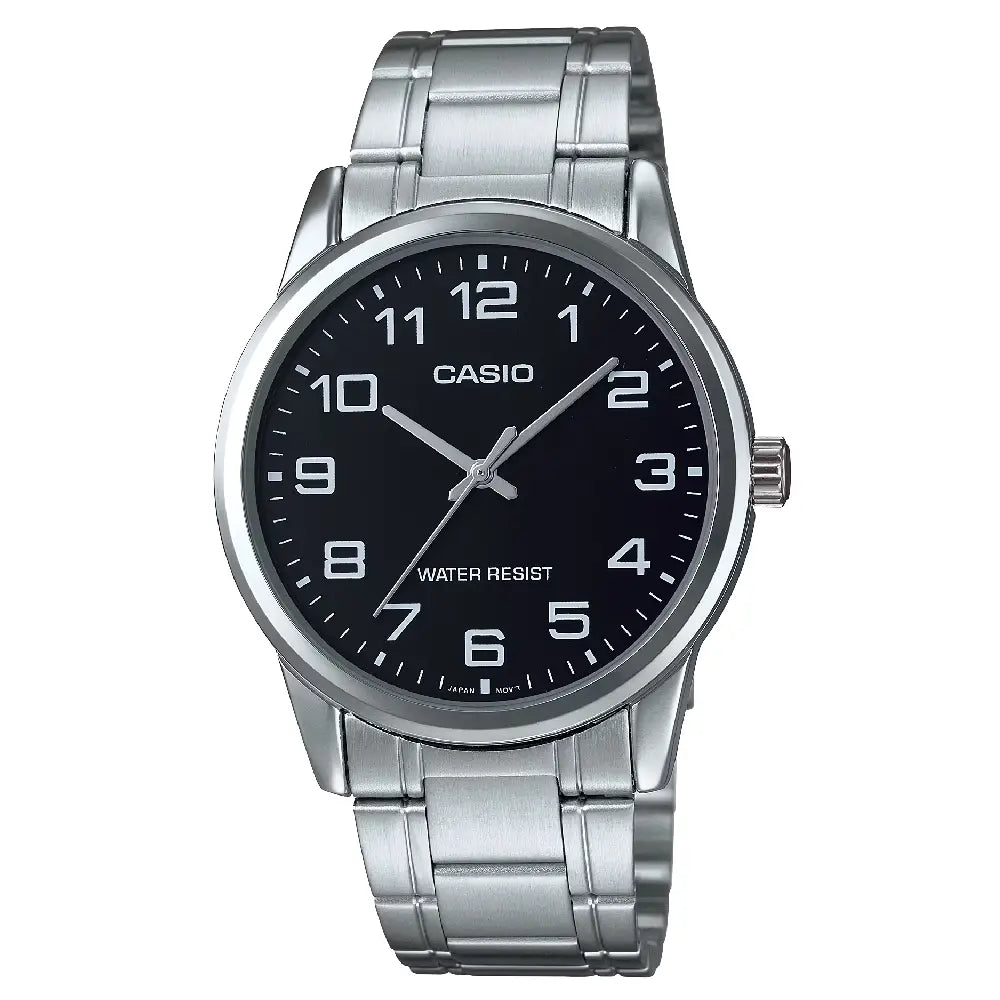 Casio Enticer MTP-V001D-1BUDF Classic Analog Black Dial Stainless Steel Men's Watch