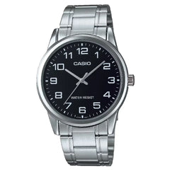 Casio Enticer MTP-V001D-1BUDF Classic Analog Black Dial Stainless Steel Men's Watch