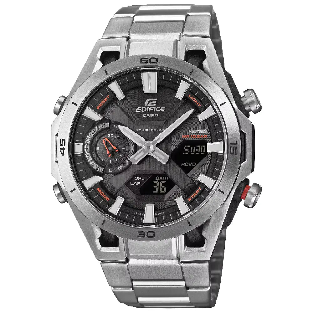 Casio Edifice ECB-2300D-1A black dial 46mm stainless steel men’s watch