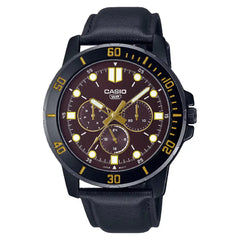 Casio Enticer MTP-VD300BL-5E Brown Dial 45mm Leather Strap Men's Watch
