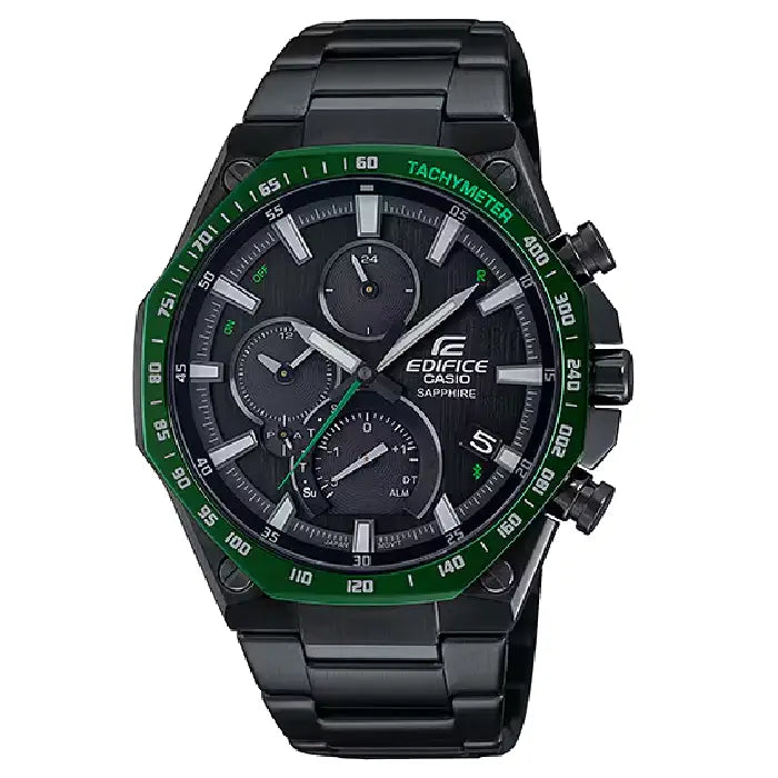 Casio Edifice EQB-1100XDC-1A Slim High-Spec Chronograph "Green Octagon" Stainless Steel Men's Watch