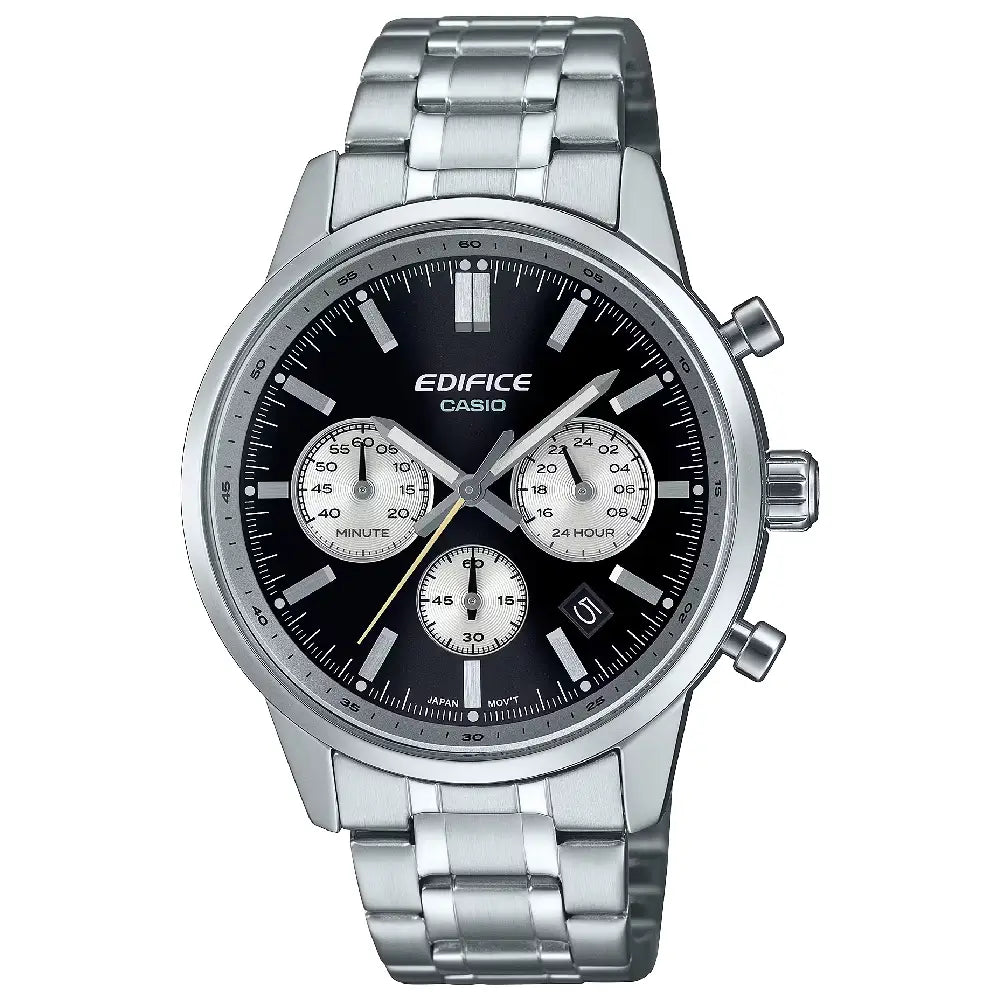 Casio Edifice EFR-575D-1A black dial 40.5mm stainless steel men's chronograph watch