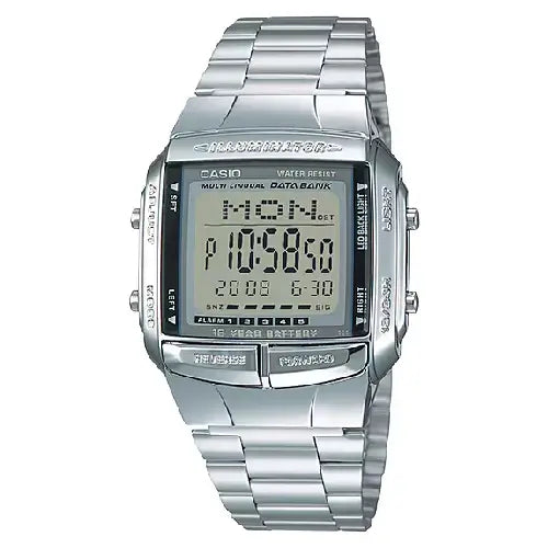 Casio Vintage Digital DB-360-1A Black Dial Stainless Steel Unisex Watch
