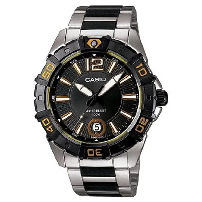 Casio Collection Analog MTD-1070D-1A2VDF Black Dial Stainless Steel Men's Watch