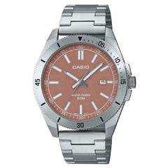 Casio Collection Analog MTP-B155D-5EVDF Red Dial Stainless Steel Men's Watch
