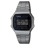 Casio Vintage Digital A168WGG-1BDF Black Dial Stainless Steel Unisex Watch