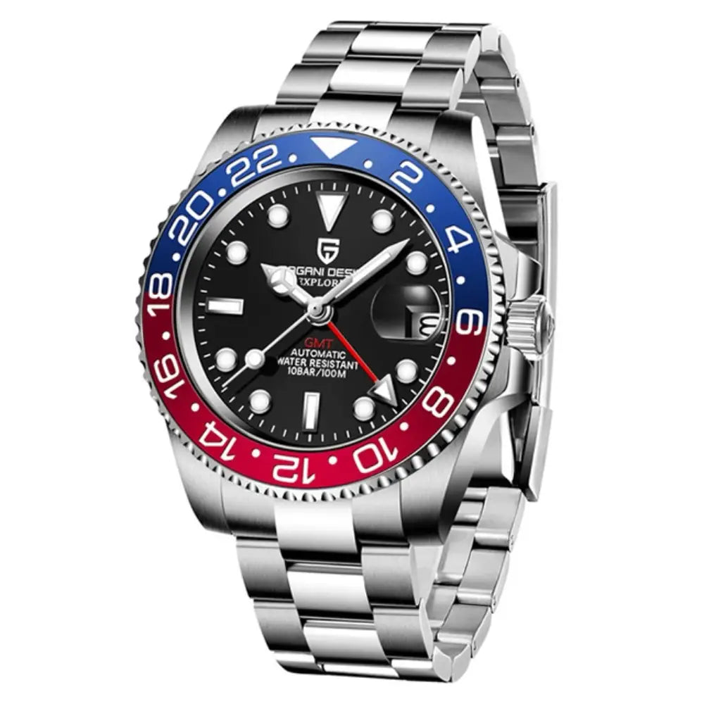 Pagani Design PD1662 - Pepsi Black Dial Automatic Stainless Steel Men's Watch