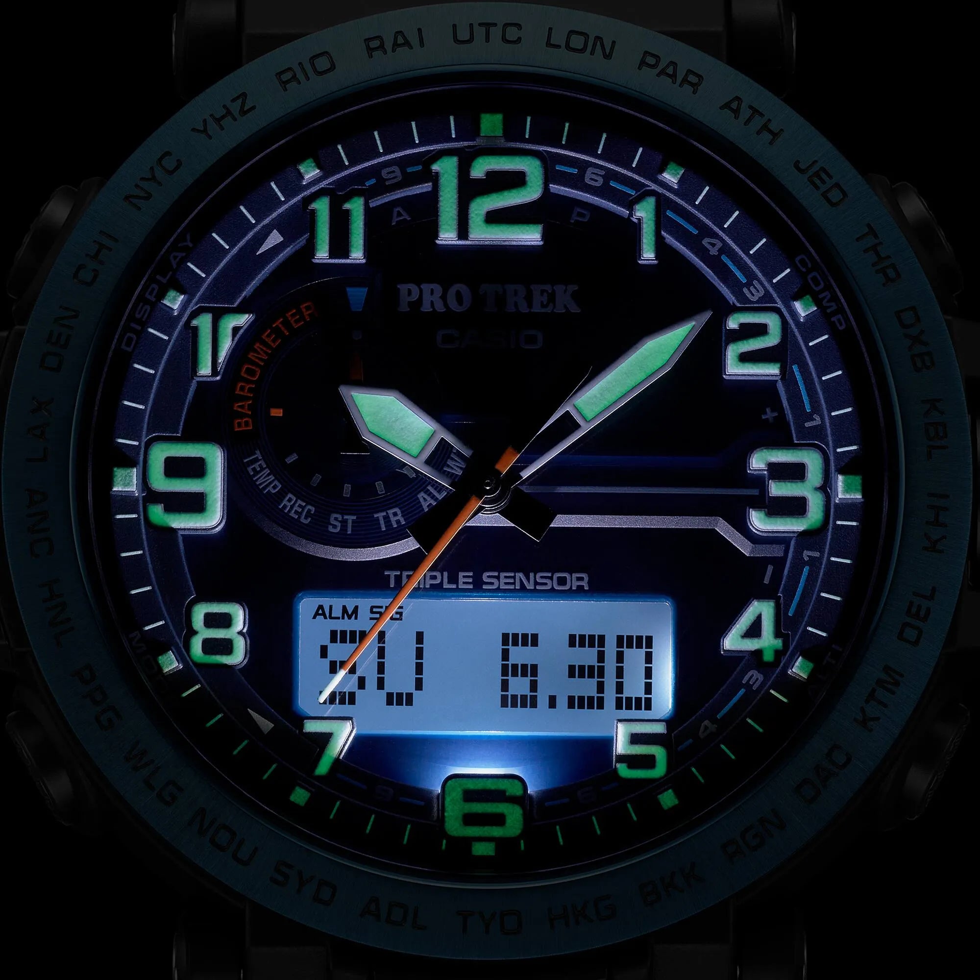 Casio- Pro Trek Climber Line PRG-601YB-2DR Blue Dial Recycled Fabric Strap Men's Watch