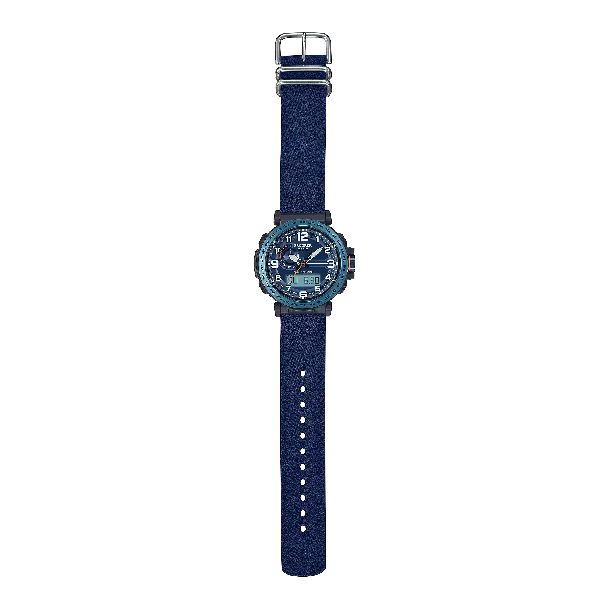 Casio- Pro Trek Climber Line PRG-601YB-2DR Blue Dial Recycled Fabric Strap Men's Watch